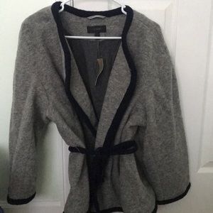 Grey Jcrew wool jacket with belt